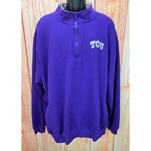 TCU Horned Frogs Colosseum 3XL Mens Purple 1/4 Zip Fleece Pullover